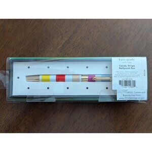 Kate Spade Candy Stripe Ballpoint Pen In Gift Box